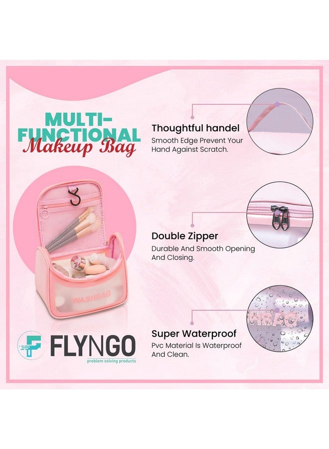 FLYNGO FLYNGO Multipurpose Cosmetic Organizer Bag Makeup Pouch for Women, and Girls for Travel (pink)  - Image 3