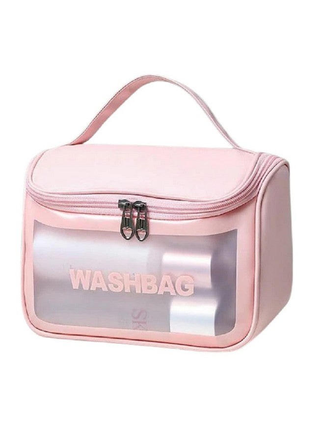 FLYNGO FLYNGO Multipurpose Cosmetic Organizer Bag Makeup Pouch for Women, and Girls for Travel (pink)  - Image 1