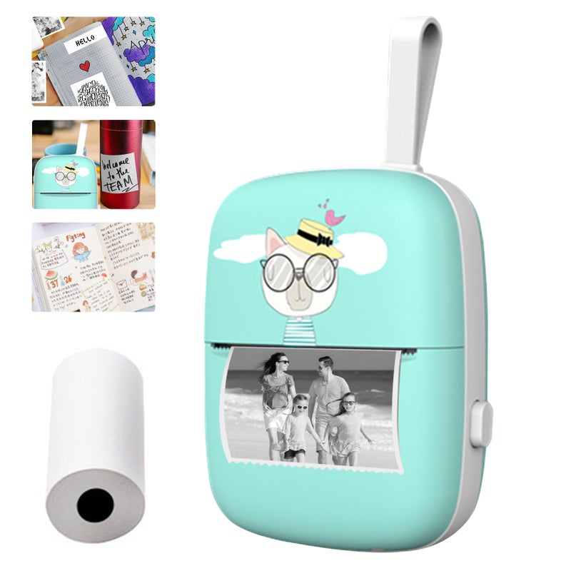 Mini Pocket Photo Printer Portable Mobile Thermal Printing Machine All in One 203DPI Wireless BT Connection for Picture Lable DIY Handcraft List Meno Notes Journal Receipt Paper Instant Printer - Image 1