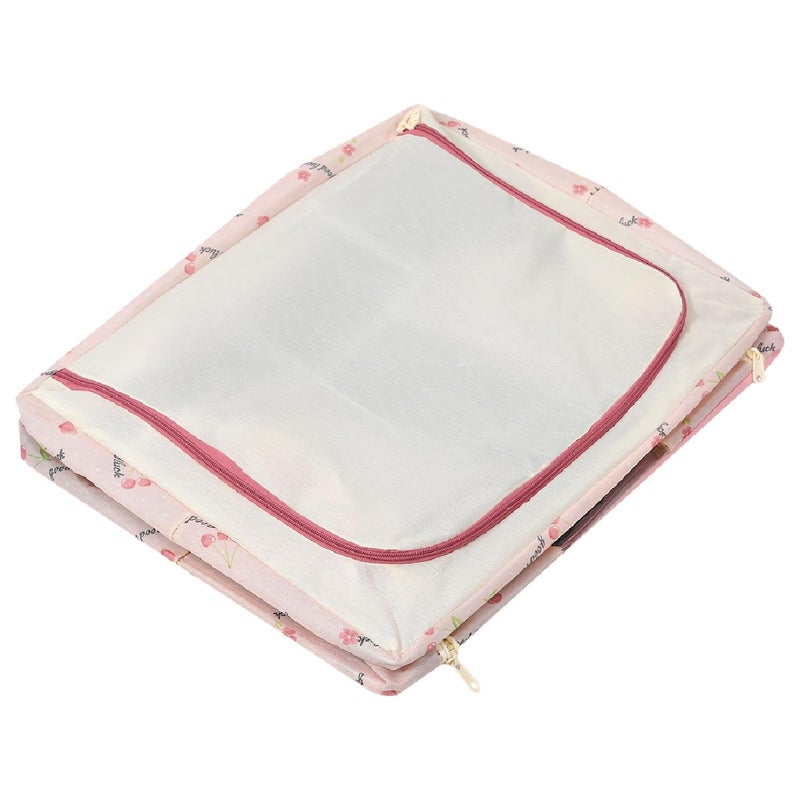 Kuber Industries Storage Box Steel Frame Storage Box Clothes Storage Box Storage Box for Clothes Blankets GoodLuck Living Box Wardrobe Organizer 66 Liter Pack of 3 Pink - Image 4