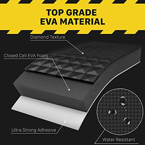 Fosmon Garage Wall Protector 78"x7.8"x0.25" (2 Roll), Diamond Shape EVA Foam (Withstand Up to 300LB Impact) with Fiberglass Mesh Self Adhesive Foam Strip for Car Door Bumper Guard Parking Assist - Image 2