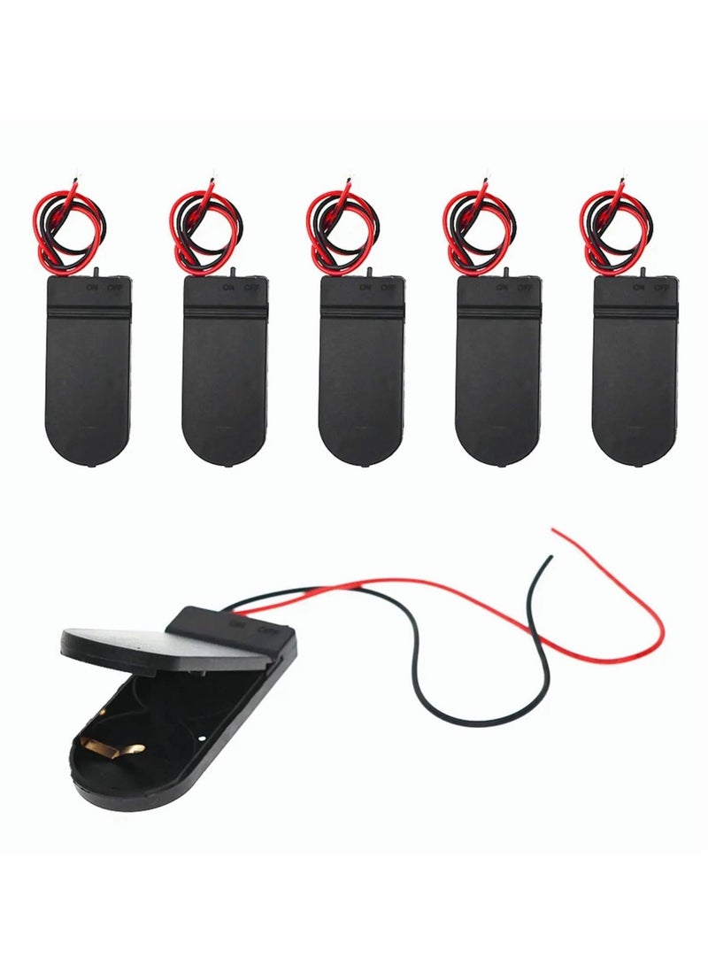 Excefore 2 x 3V CR2032 Button Coin Cell Battery Holder with Leads On Off Switch 6 Pcs  - Image 1