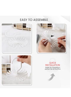 Excefore 4PCS Adjustable Twirl Tie Racks, 360 Degree Rotating Scarf Hanger Hanging Holder Storage Hook for Belt Bra Tank Top Tie Scarf White  - Image 3