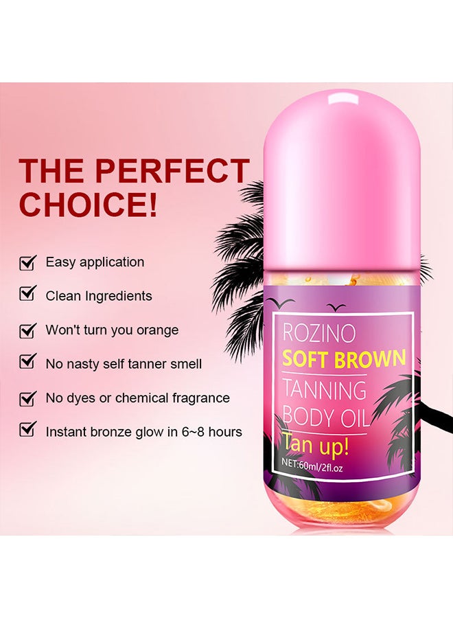 روزينو كريم تسمير البشرة بدون شمس، برونزر القمح، زيت تسمير الجسم البرونزي الأحمر - Image 4