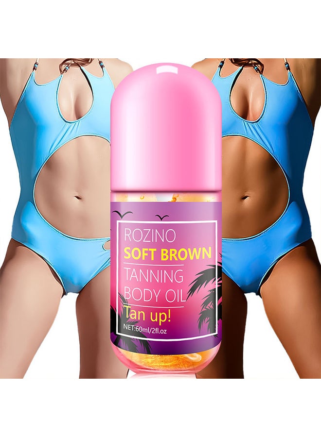 روزينو كريم تسمير البشرة بدون شمس، برونزر القمح، زيت تسمير الجسم البرونزي الأحمر - Image 3