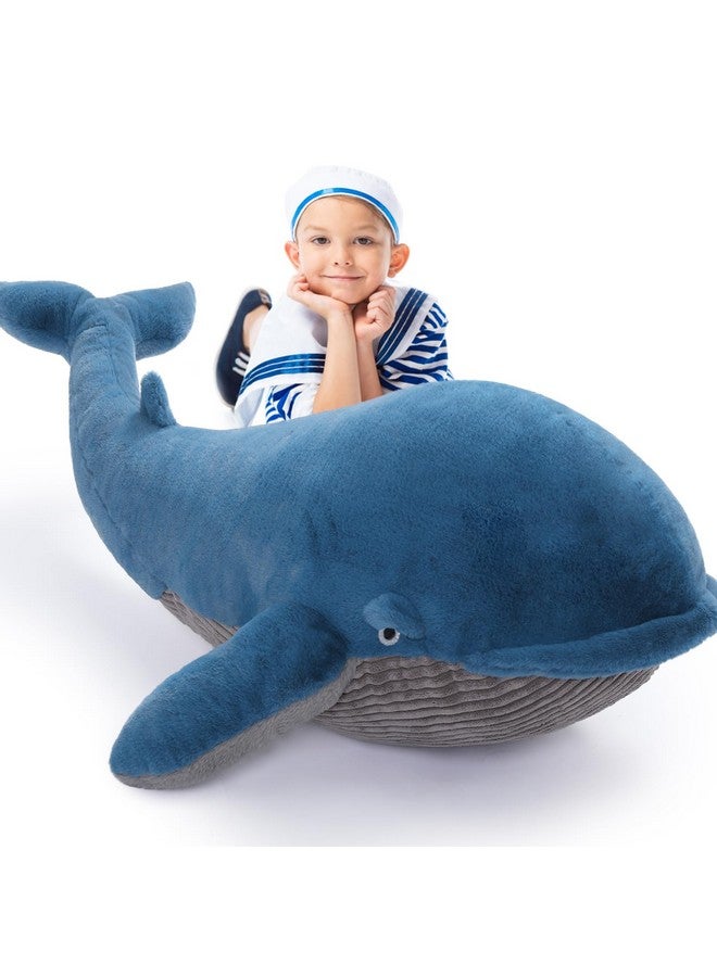 MaoGoLan دميّة حوت عملاقة من ماو غولان، لعبة محشوة كبيرة للأطفال 43.3 بوصة، وسادة محشوة بحوت بطول 4 أقدام للعناق، هدايا فائقة النعومة والراحة للبالغين في عيد الحب وعيد الميلاد - Image 1