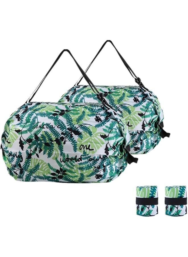 Excefore Recycling Grocery Bags With Handles Foldable Washable Shopping Bags Waterproof Large Capacity Shopping Tote Bag - Image 1