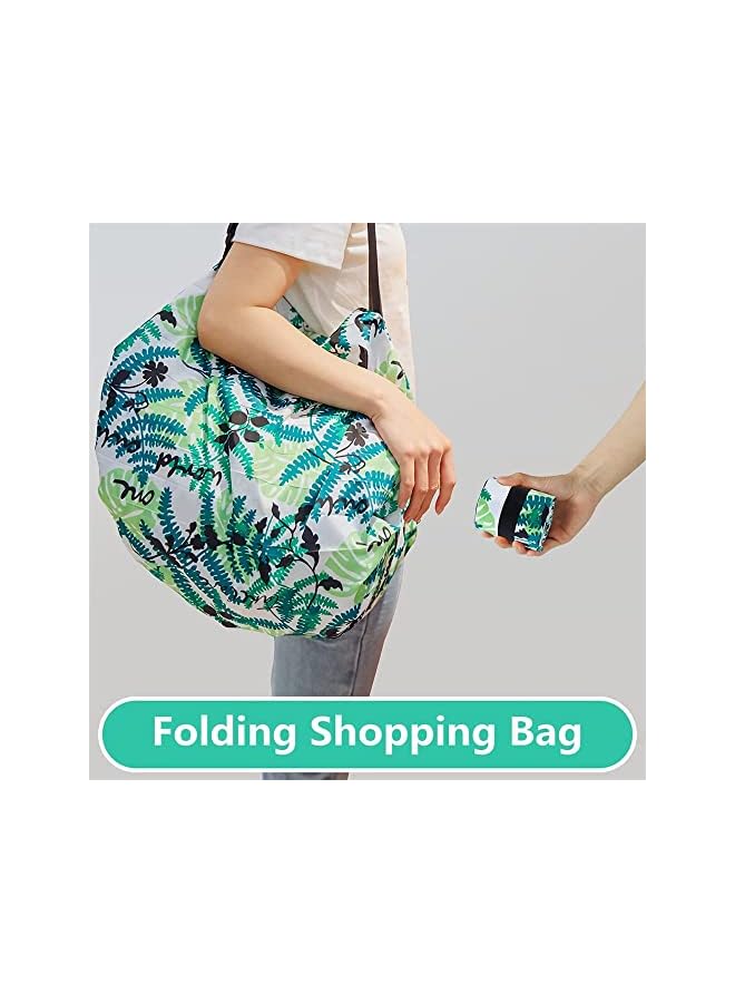 Excefore Recycling Grocery Bags With Handles Foldable Washable Shopping Bags Waterproof Large Capacity Shopping Tote Bag - Image 3
