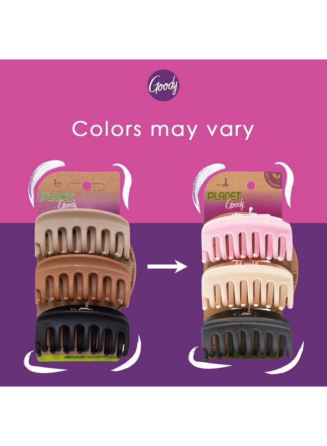 Goody Planet Goody Sustainable Round Claw Clips Assorted Colors (Colors May Vary) 3 Counts (Pack Of 1) Painfree Hair Accessories For Women Men Boys And Girls - Image 3