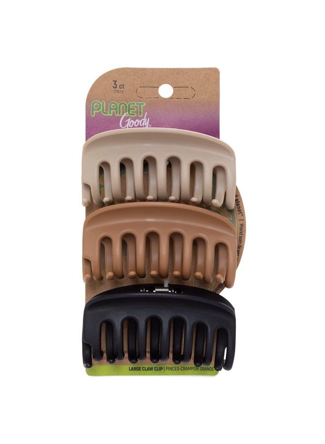 Goody Planet Goody Sustainable Round Claw Clips Assorted Colors (Colors May Vary) 3 Counts (Pack Of 1) Painfree Hair Accessories For Women Men Boys And Girls - Image 2
