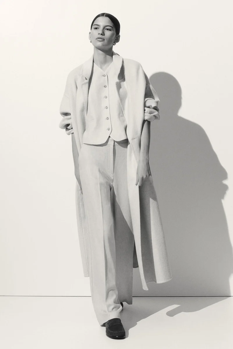 H&M Wide linen-blend trousers