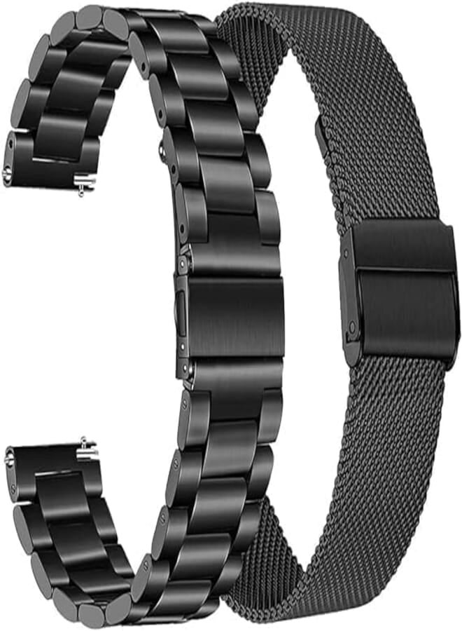 Next 2 Pack Stainless Steel Adjustable Stainless Steel Strap Compatible with Huawei Watch 22mm