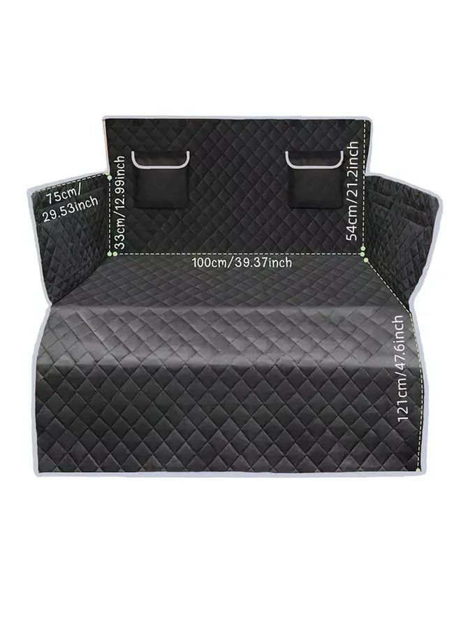 سجادة سيارة مقاومة للماء للشاحنات الرياضية متعددة الاستخدامات، سوداء بالكامل، واقية من الأوساش لبطانة الصندوق - Image 3