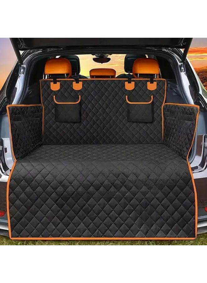 سجادة سيارة مقاومة للماء للشاحنات الرياضية متعددة الاستخدامات، سوداء بالكامل، واقية من الأوساش لبطانة الصندوق - Image 5