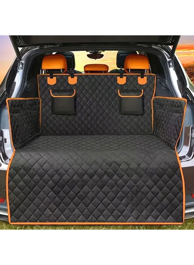 سجادة سيارة مقاومة للماء للشاحنات الرياضية متعددة الاستخدامات، سوداء بالكامل، واقية من الأوساش لبطانة الصندوق - Image 4