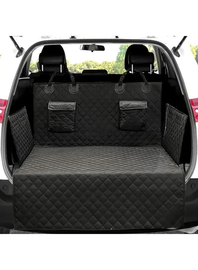 سجادة سيارة مقاومة للماء للشاحنات الرياضية متعددة الاستخدامات، سوداء بالكامل، واقية من الأوساش لبطانة الصندوق - Image 1