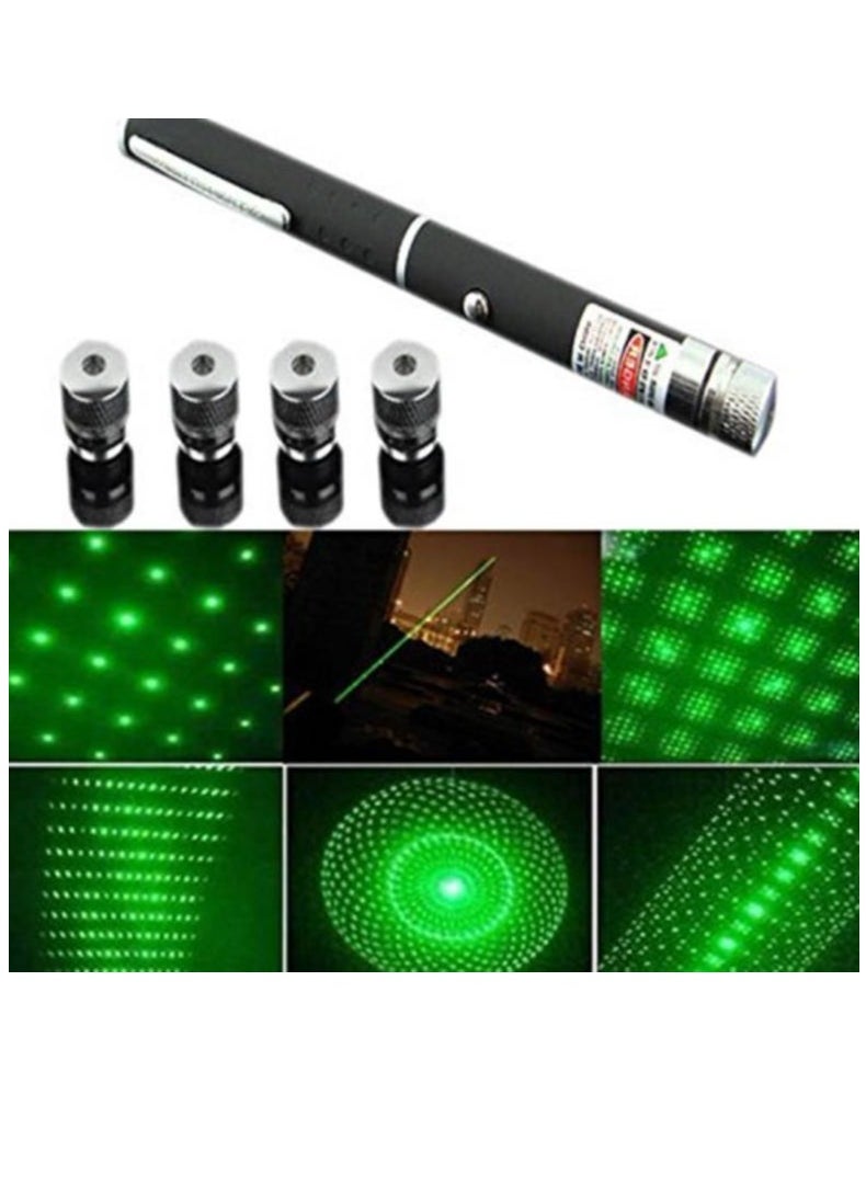 Generic - Multi Green Ray Laser Pointer Light Visible Beam with Star Head Caps for Kids & Office use - Image 1