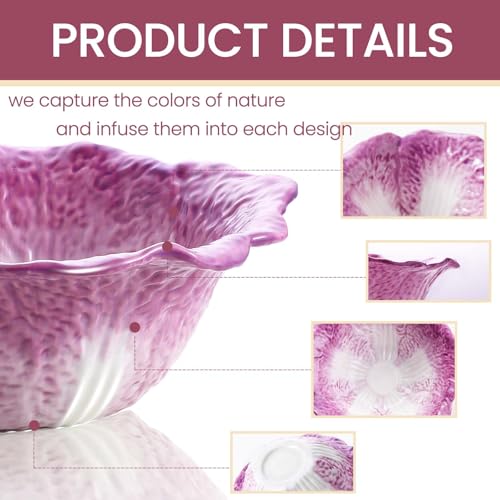 KXZ Purple Ramen Noodle Bowls Microwavable 7 Inch, 16 Oz Ceramic Dinner Bowl Sets of 4 for Kitchen, Orcelain Silverware Set for Cereal, Soup, Serving, Rice, Pho, Salad, Pasta, Chip, Fruits, Vintage - Image 3