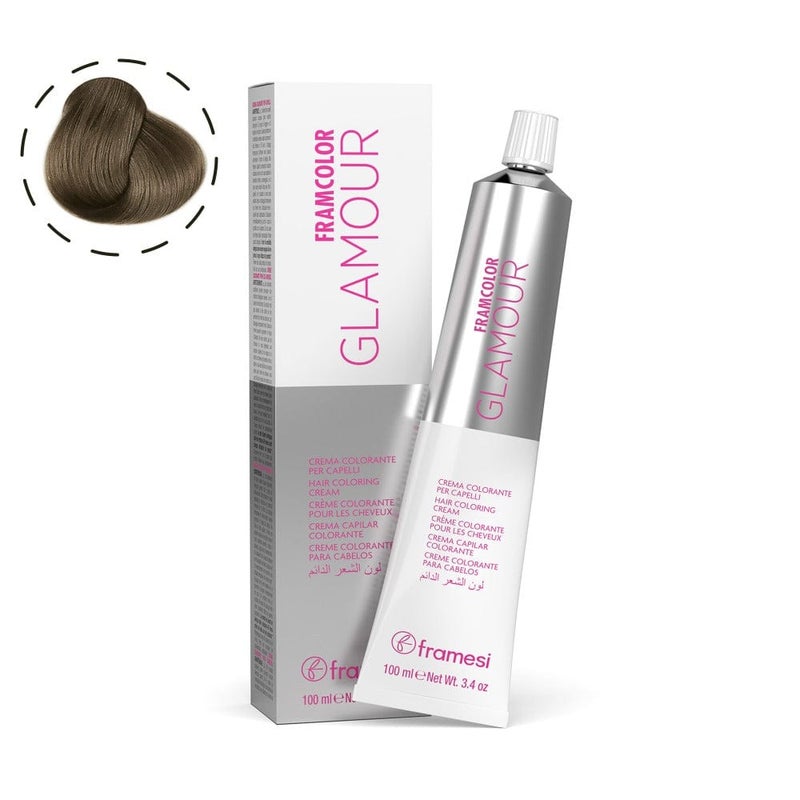 Framesi Morphosis Framesi FRAMCOLOR GLAMOUR 7.12 Medium Blonde Natural Ash 100ml — Neutral Ash Blonde for Salon Use - Image 1