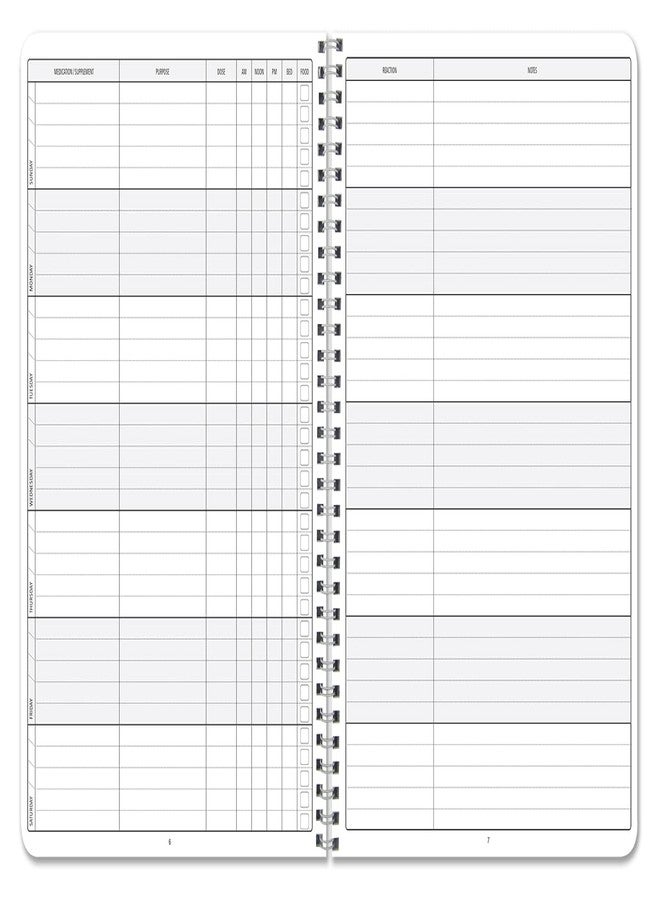 BookFactory Medication Log Note Pad/Daily Medicine, Pills, Drug, Prescription, Medications and Reaction Tracking Record Notepad, 50 Pages, 8.5'' x 11'' (Made in USA - Image 2