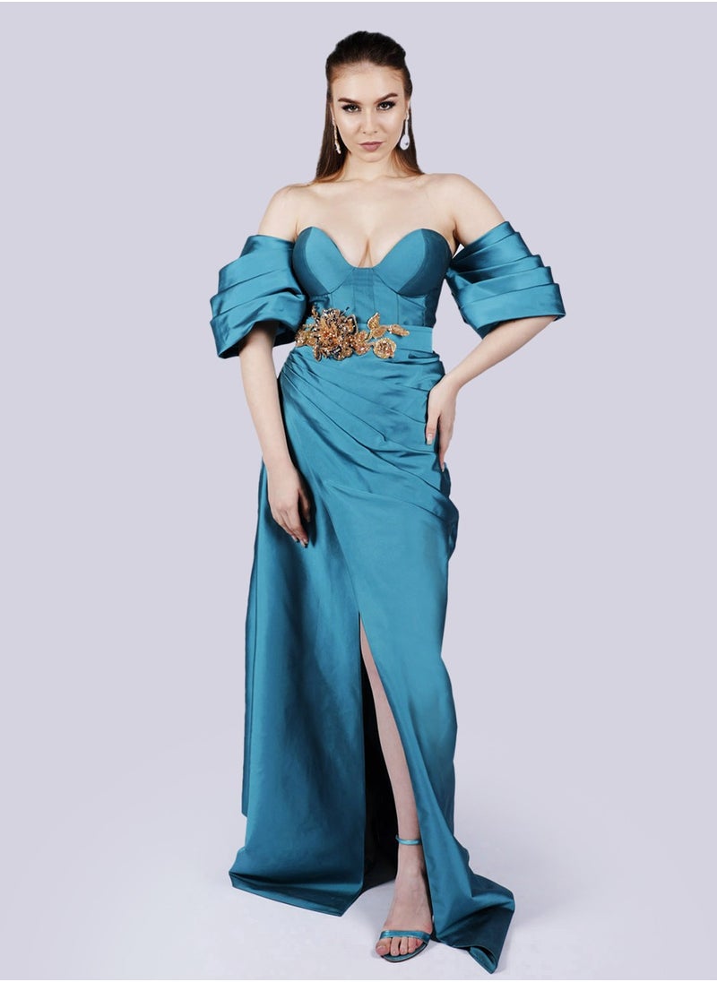 NIVA FASHION HOUSE - Enchanted- Puff Sleeves Corset Gown - Image 1