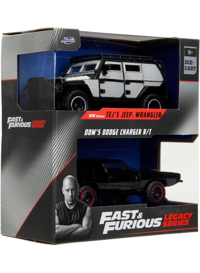 Jada Toys مجموعة سيارات نموذجية من جادا فاست آند فيوريوس - دودج تشارجر R/T و جيب رانجلر لتاج (1:32، 19 سم) - Image 3
