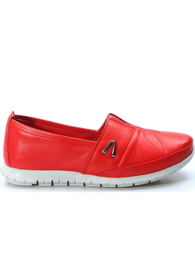 Fast Step Genuine Leather Women's Casual Sports Orthopedic Comfort Casual Shoes Red 864za101  - Image 1