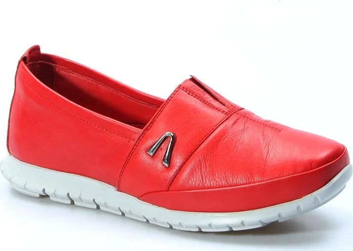 فاست ستيب Genuine Leather Women's Casual Sports Orthopedic Comfort Casual Shoes Red 864za101