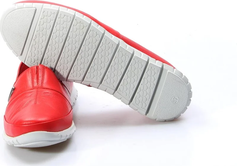 فاست ستيب Genuine Leather Women's Casual Sports Orthopedic Comfort Casual Shoes Red 864za101