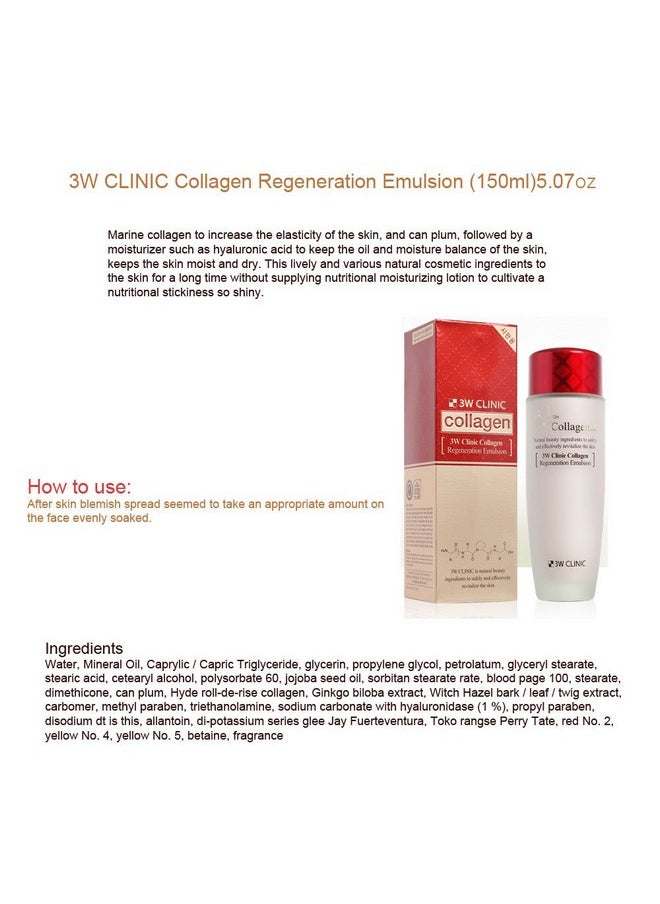 3W CLINIC Collagen Regeneration Emulsion 150 Ml  - Image 2