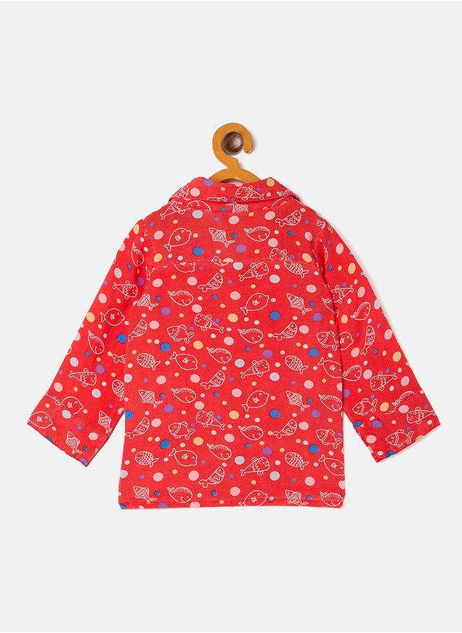 Stylo Bug Fish Printed Shirt and Pyjama Set by Styli  - Image 3