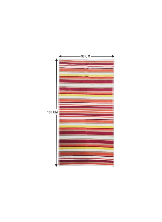 The Bros Premium Striped Oversized Beach Towels (90 x 180cm) - 100% Cotton, Soft & Quick-Dry, Double Stitched for Durability, Perfect towels for Beach and Pool (1PC/2PC) (1, Orange Stripes) - Image 3