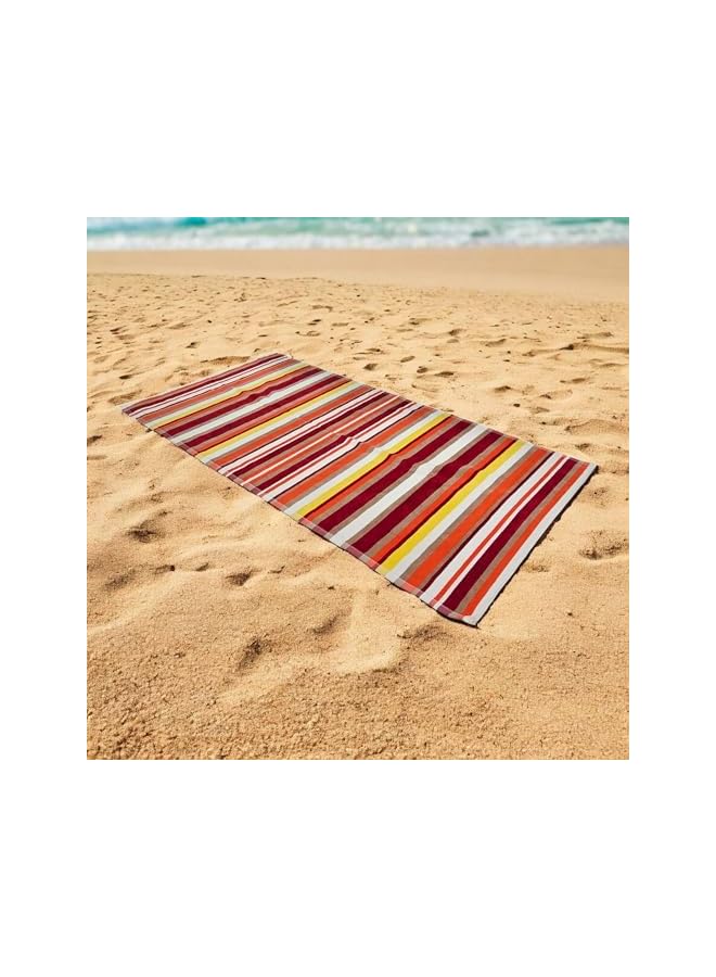 The Bros Premium Striped Oversized Beach Towels (90 x 180cm) - 100% Cotton, Soft & Quick-Dry, Double Stitched for Durability, Perfect towels for Beach and Pool (1PC/2PC) (1, Orange Stripes) - Image 4