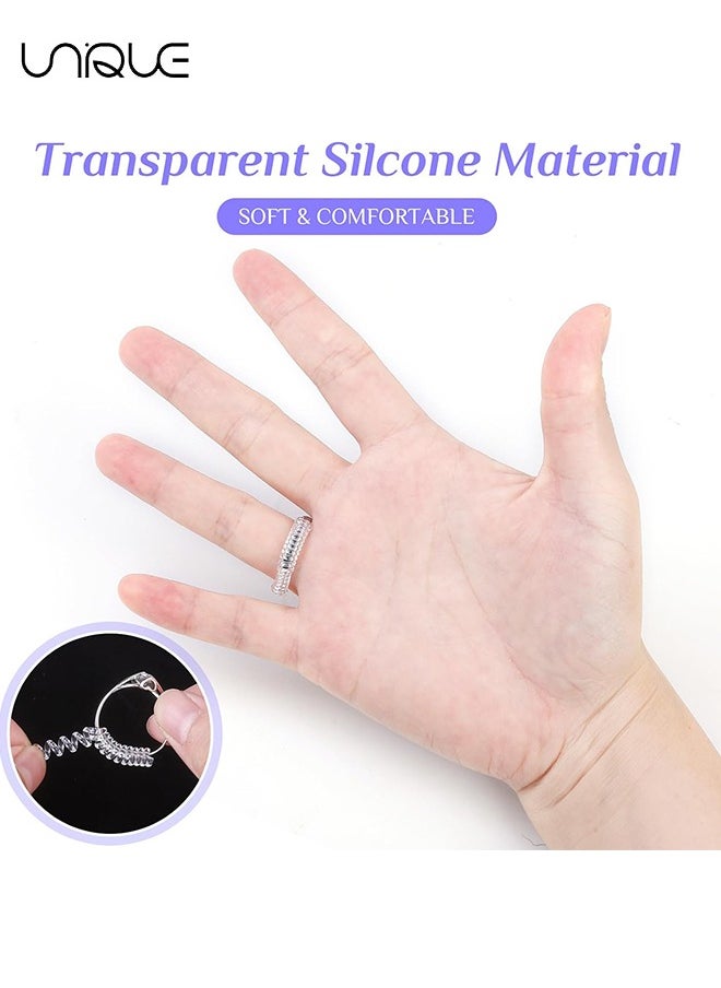 Unique - 12 Pack Ring Size Adjuste，4 Sizes Invisible Ring Guards for Women and Men,Clear Silicone Ring Size Adjuster,Ring Resizer Tightener Spiral Ring Spacers Fitter - Image 1