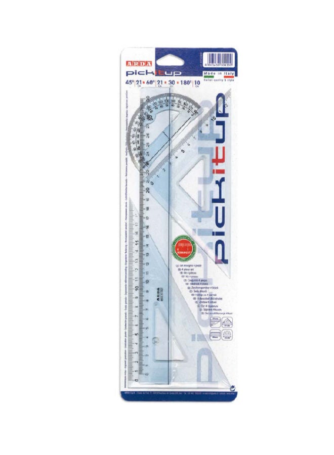 Arda Set Of 2 Triangles + 30 Cm Ruler + Protractor