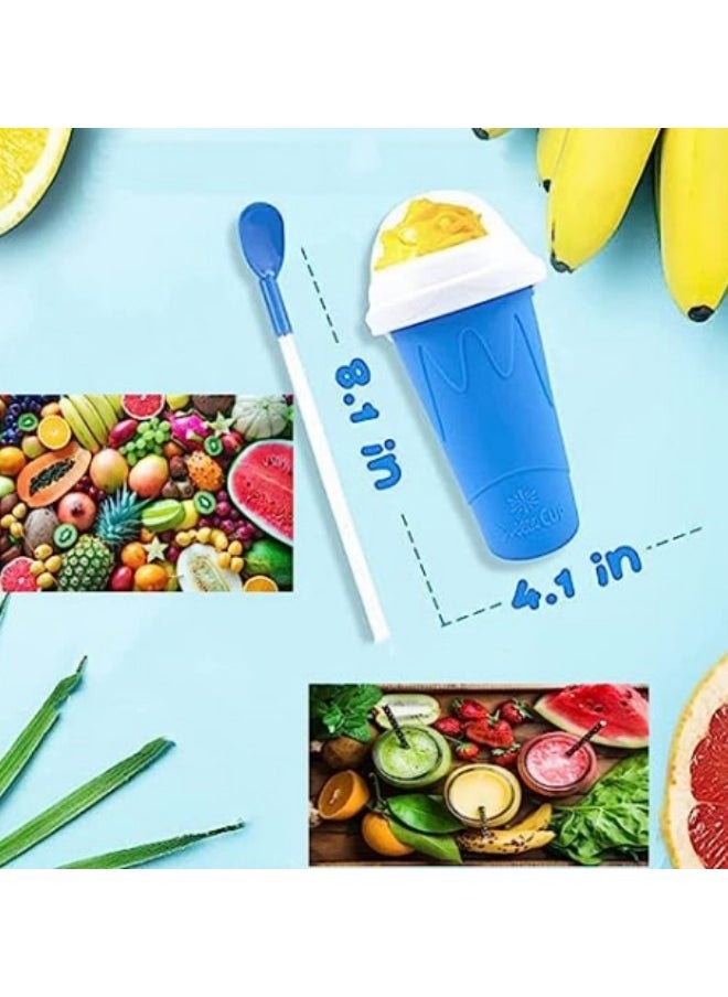 GGEROU Slushie Maker Cup Magic Quick Frozen Smoothies Cup, Portable Silica Freeze Mug Ice Cream Maker with Dome Lids, 400ml Green  - Image 4