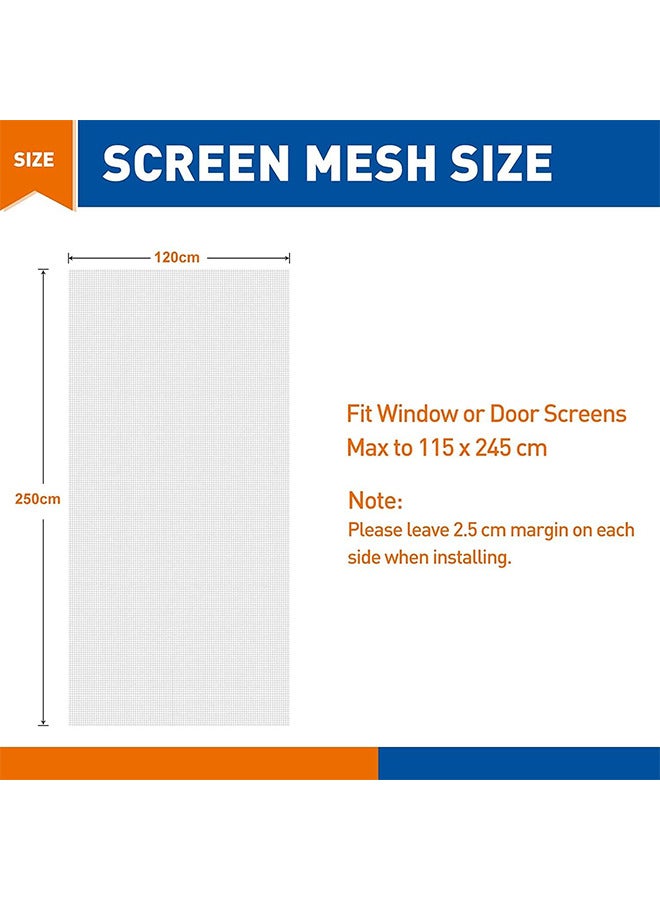 Fly Screens for Windows 120 X 250 cm Window Screen Net Cuttable Washable and Anti Scratch White - Image 2