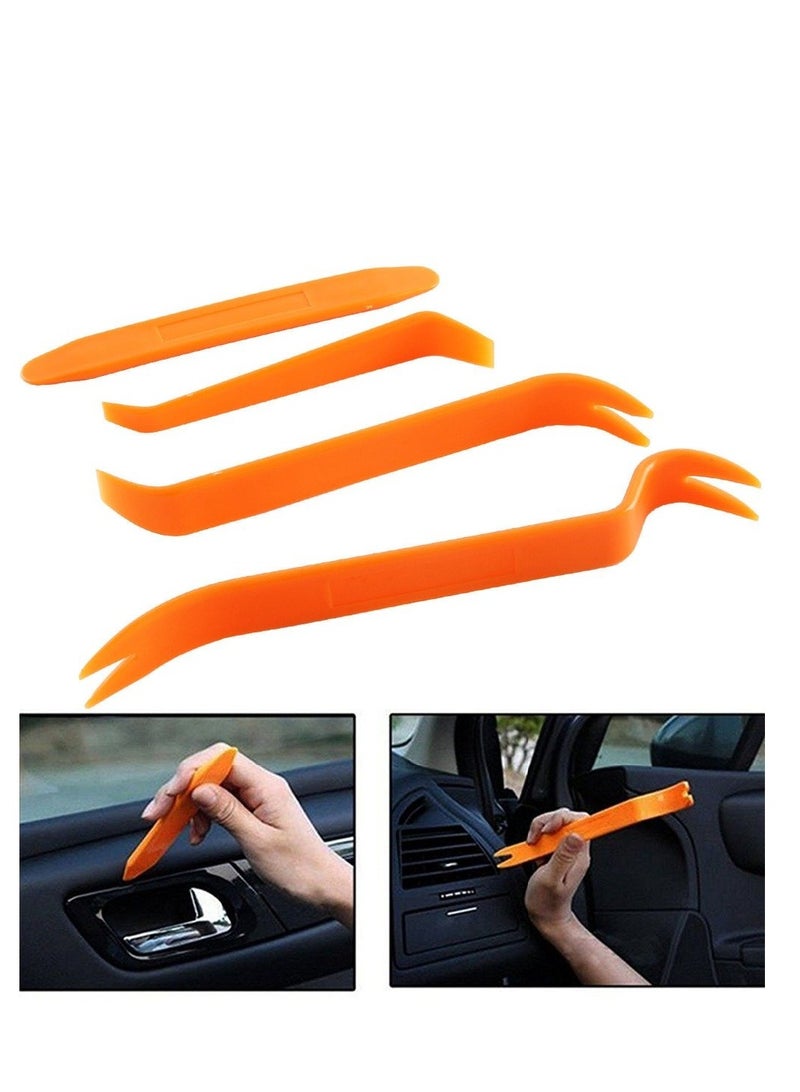 Car Radio Panel Trim Dash, Trim Removal Tool Set, Car Panel Dash, 4Pcs Trim Removal Tool Set Radio, Door, Terminal Interior Accessories Removal Tool Kit, - Image 1