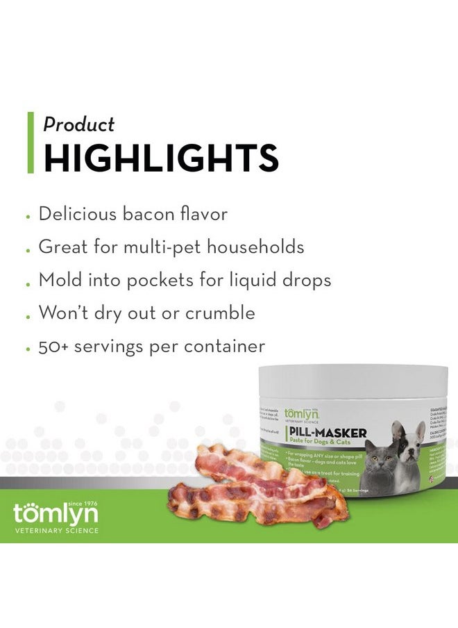 TOMLYN Pill-Masker Original Bacon-Flavored Paste for Dogs & Cats, 4oz, Pack of 2