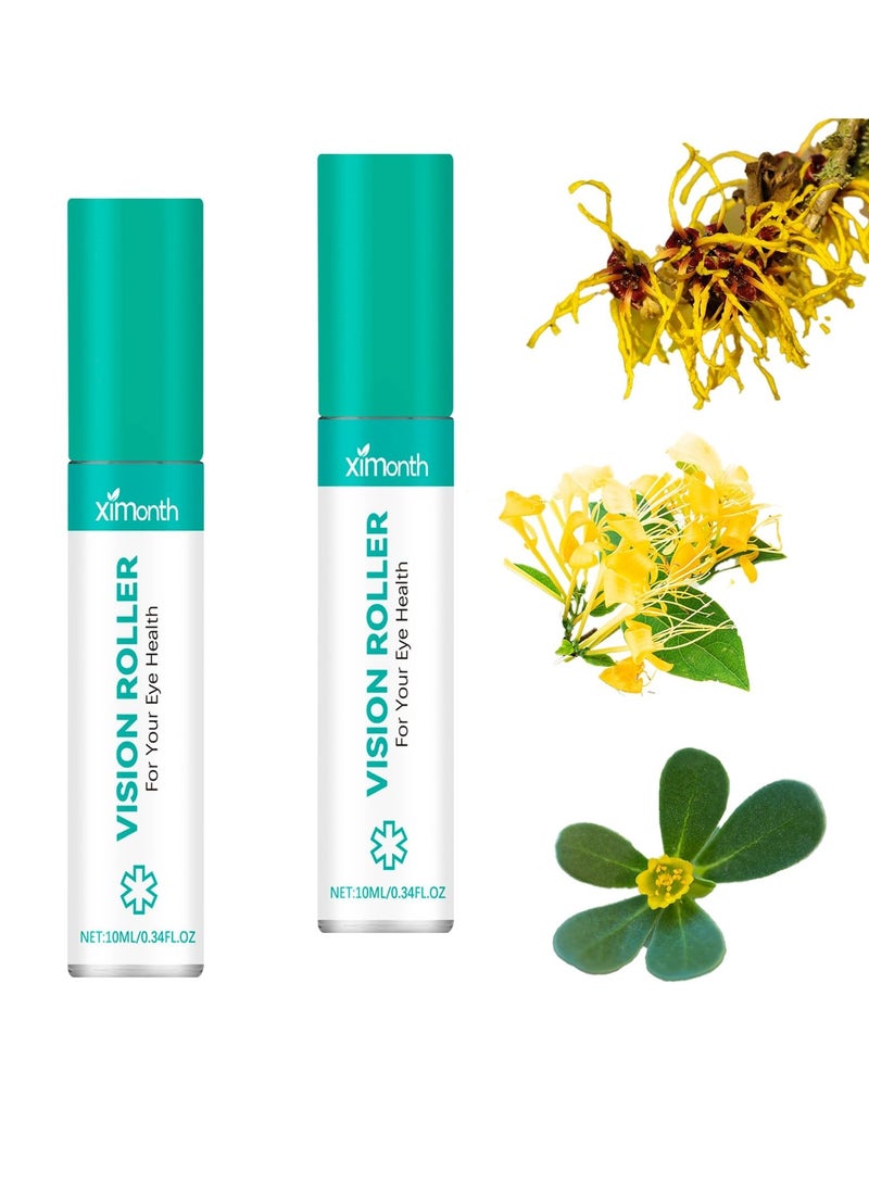 ximonth 2Pcs Vision Enhance Roller Eye Massage Roller, Relieves Eye Strain, Boosts Visual Clarity, Perfect for Eye Relaxation, Suitable for Gamers and Night Owls - Image 1