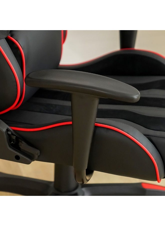 DANUBE HOME Rays High Back Gaming Chair Office Chair High Back Ergonomic Gaming Chair Modern Home Desk Computer Chair 360Â° Swivel Chair Adjustable Height Chair L69Xw58Xh136Cm - Black/Red - Image 5