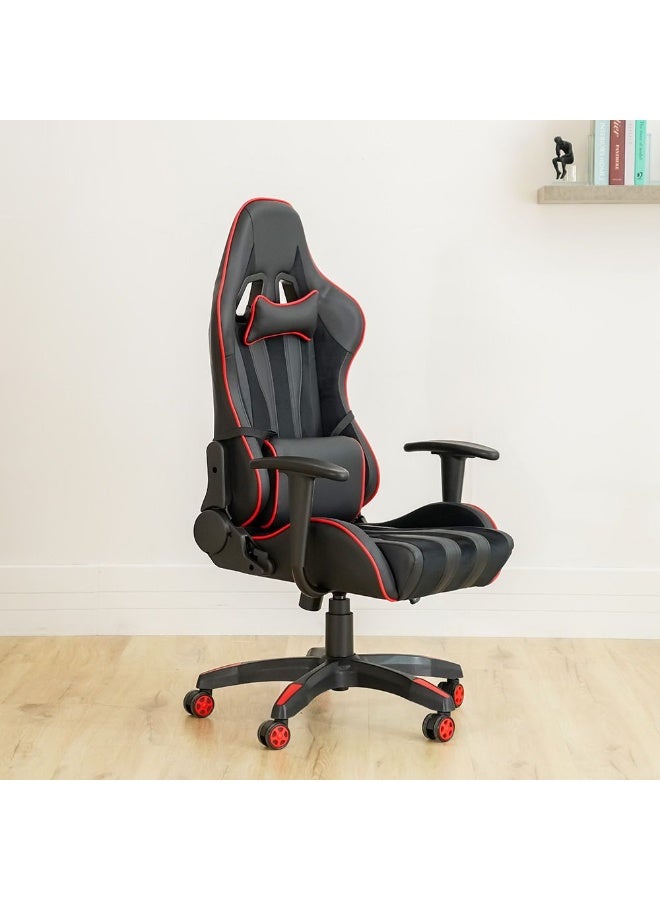 DANUBE HOME Rays High Back Gaming Chair Office Chair High Back Ergonomic Gaming Chair Modern Home Desk Computer Chair 360Â° Swivel Chair Adjustable Height Chair L69Xw58Xh136Cm - Black/Red - Image 1