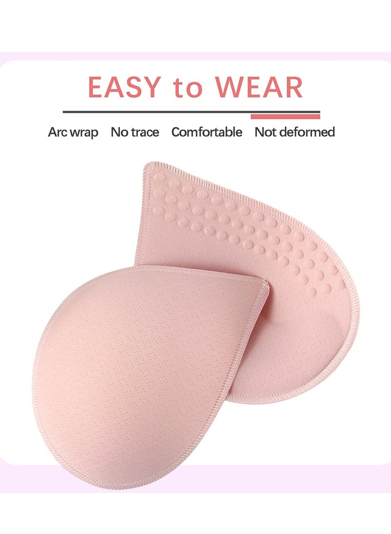 SYOSI 4 Pairs of Bra Cushion Inserts, Breathable Anti Walking Bra Inserts Removable Latex Bra Inserts for Women's Sports Cup Bra or Swimsuit Bikini Inserts (Green+Black+Pink+Apricot XL) - Image 2