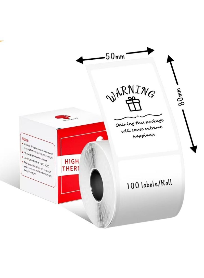 phomemo Thermal Self-Adhesive Label 50x80mm(1.97"x3.15")-100 Labels/Roll, for M110 / M220 / M221 / M150 Label Maker,M110 Address Labels Multipurpose Square Label (White) - Image 1