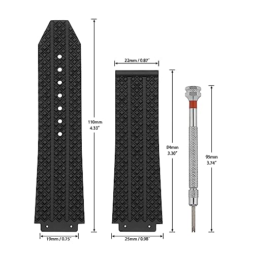 SANDEIN 25mm Watch Band Compatible with Big Bang Soft Silicone Rubber Replacement Watch Straps - Image 5
