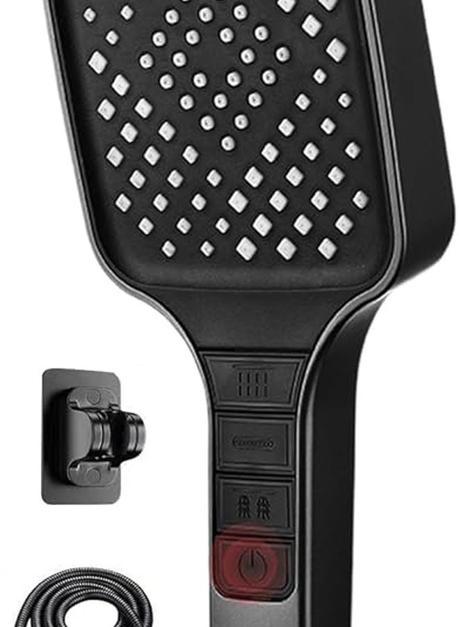 Black Handheld Shower Head 8 Modes Anti Clog Nozzles For Bath Tub Pets And Home Use - Image 1
