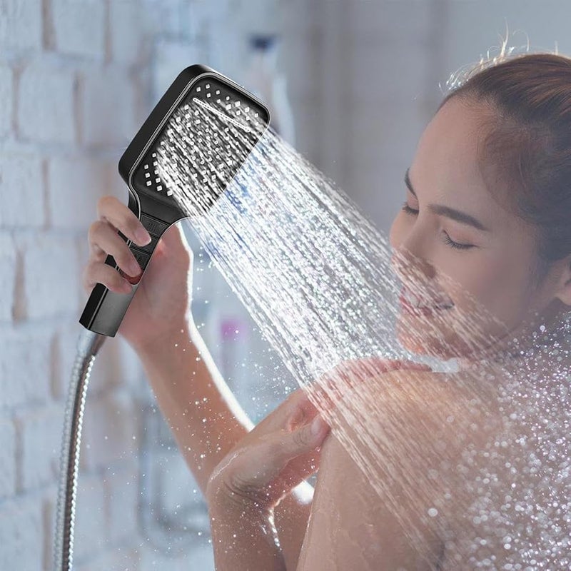 Black Handheld Shower Head 8 Modes Anti Clog Nozzles For Bath Tub Pets And Home Use - Image 4