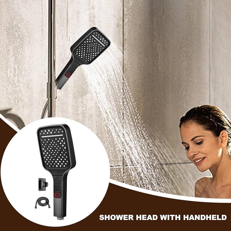 Black Handheld Shower Head 8 Modes Anti Clog Nozzles For Bath Tub Pets And Home Use - Image 5