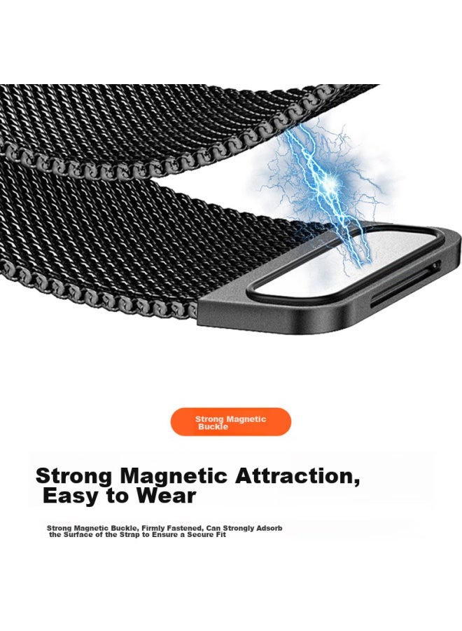 Canghua متوافق مع Huawei Watch Fit3 سوار Milanese Loop، Huawei Watch Fit3 معصم مشبك معدني مغناطيسي - Image 3