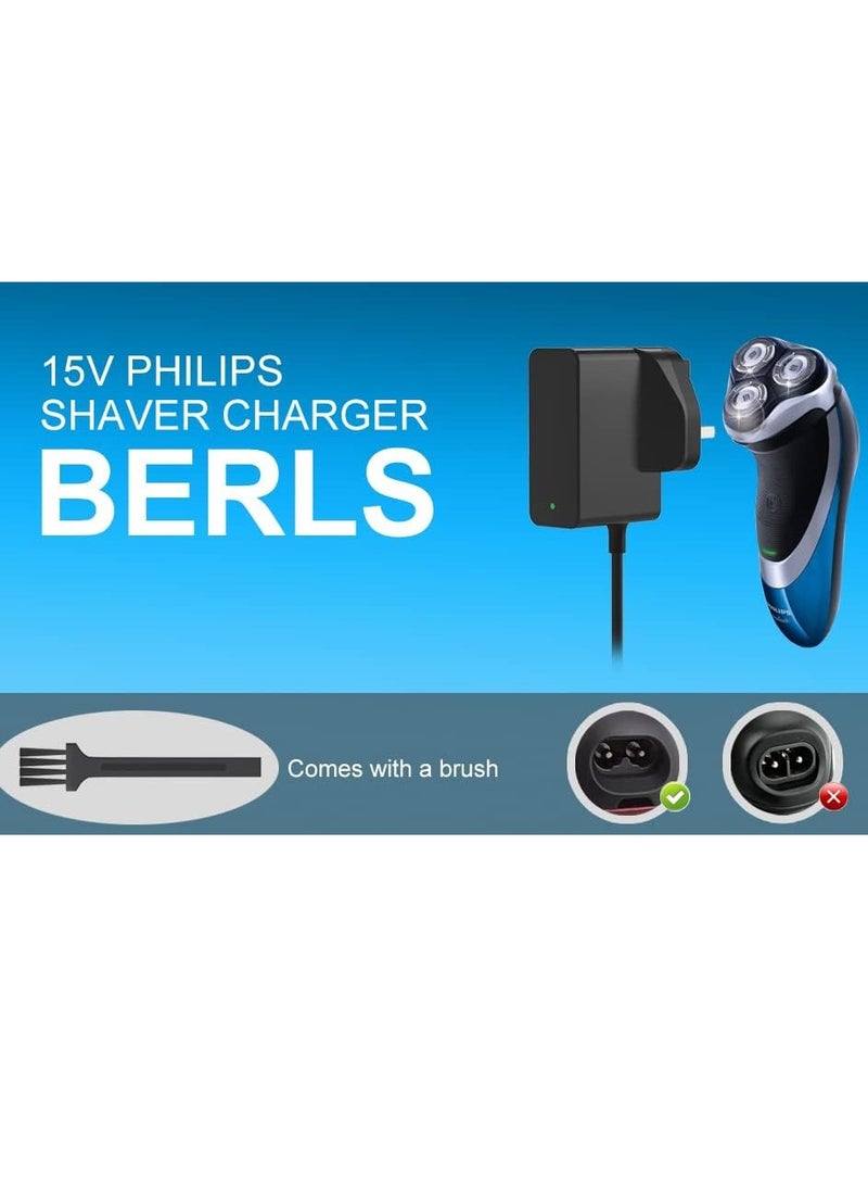 شاحن ماكينة الحلاقة 15 فولت لمحول طاقة فيليبس HQ8505، سلسلة ماكينة الحلاقة متعددة العريس من فيليبس 3000/5000/7000/9000 Norelco QG، BG، HQ، RQ، XL، XLCC، X، HS، QC، QS، سلك طاقة إمداد سلسلة PT - Image 4